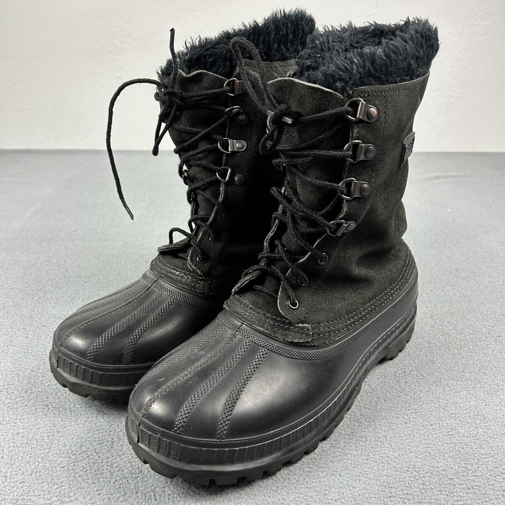 Vintage Sorel Boots Mens Size 8 Black Insulated‎ Winter Waterproof Made USA 90s